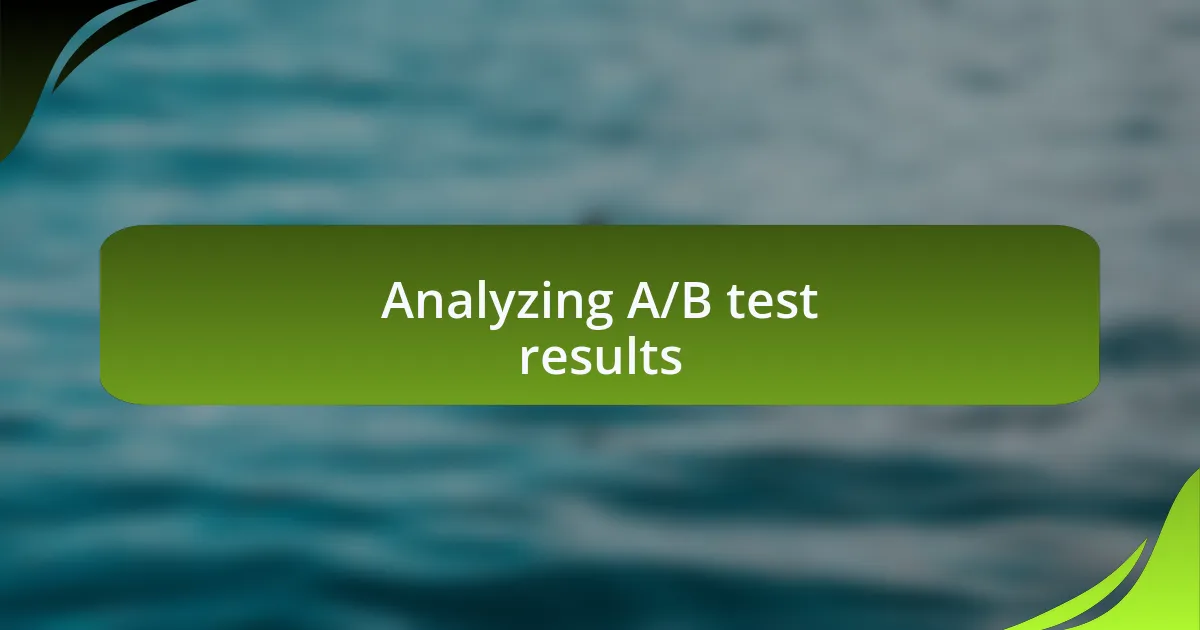 Analyzing A/B test results