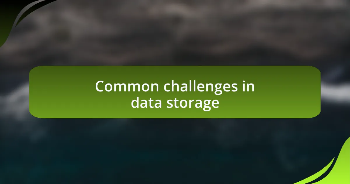 Common challenges in data storage