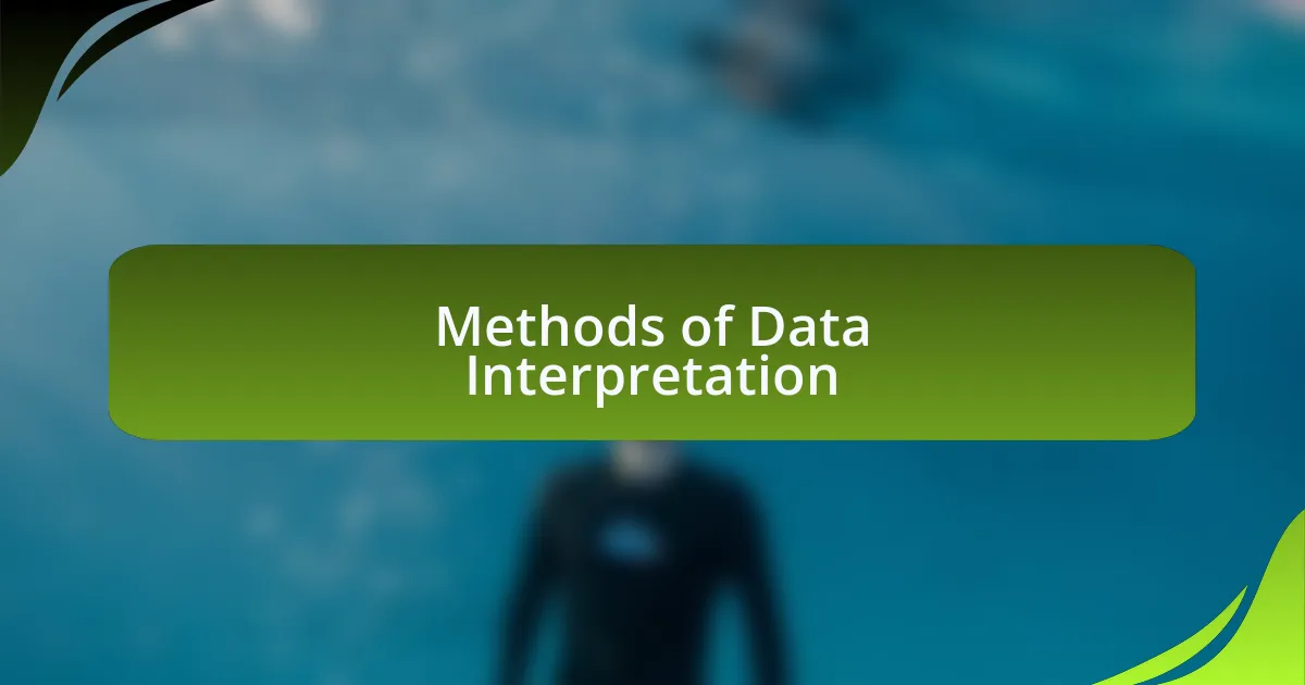Methods of Data Interpretation