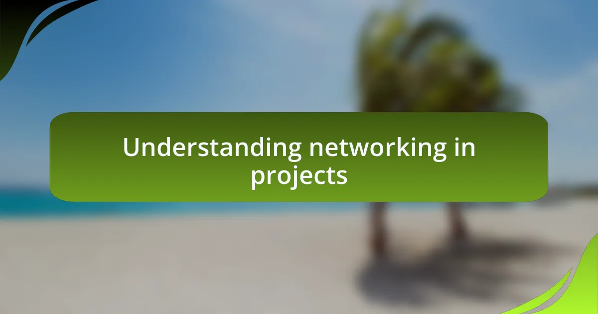 Understanding networking in projects